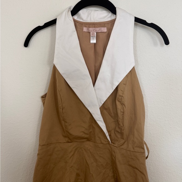 Anthropologie Hutch Sleeveless Collared Dress in Tan size 0 - Picture 7 of 9
